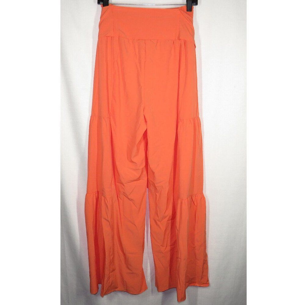 Halara Breezeful Smocked Tie Waist Tiered Flowy Boho Wide Leg Pants Size Medium - Picture 12 of 12